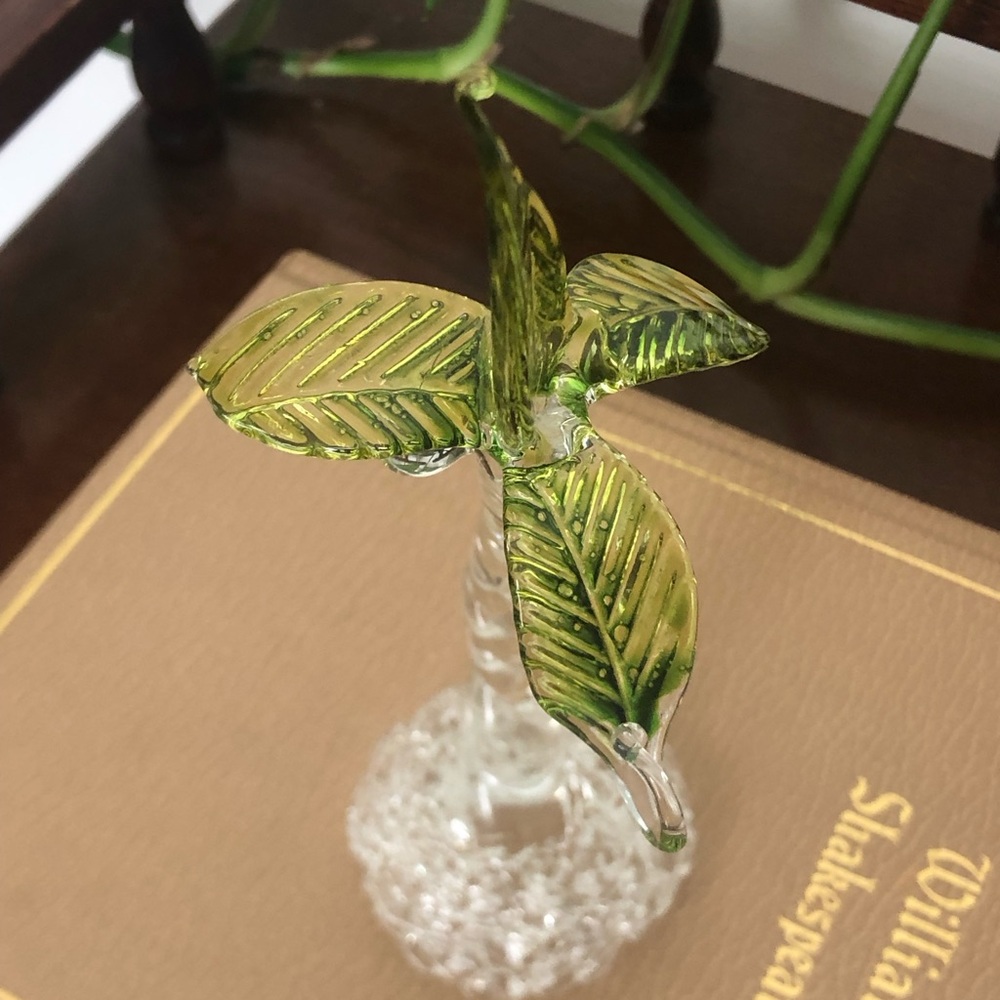 Green Glass Palm Tree Figurine